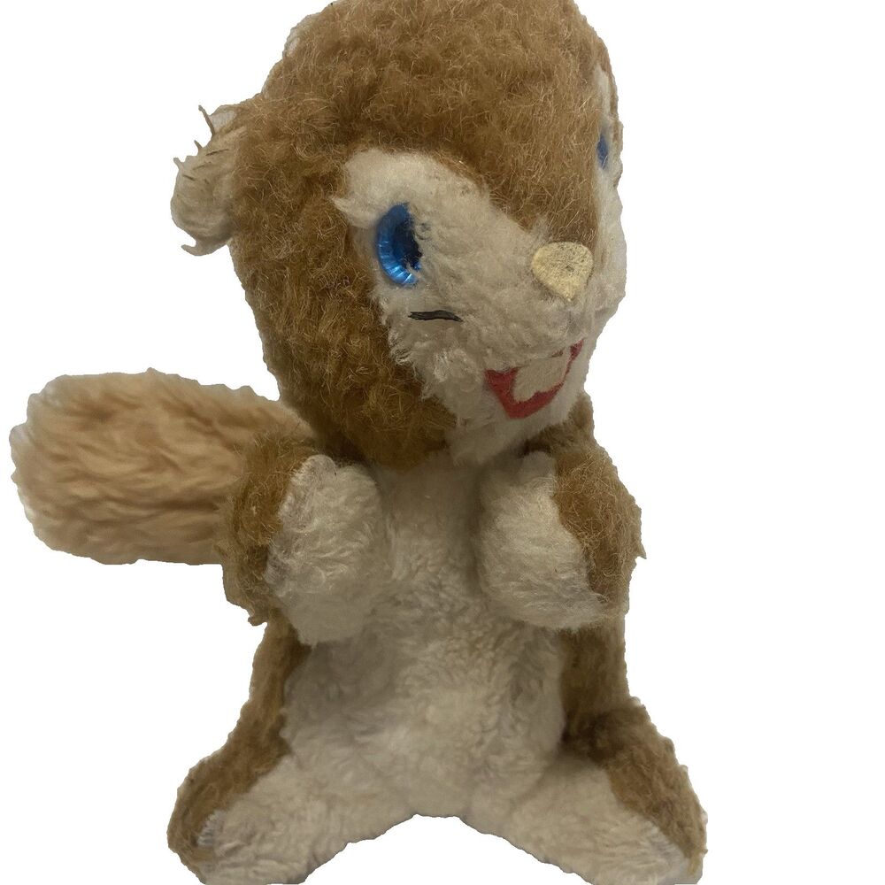 Vintage Toys Plus Squirrel Plush Stuffed Animal Brown Tan 11"